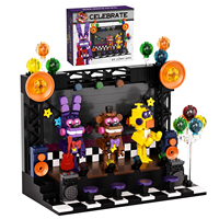 Horror Bear Five Nighted Rock Star Stage Building Block Toy Freddied's Stage Fazbear Monster Model Bricks Gifts for Kids Adults
