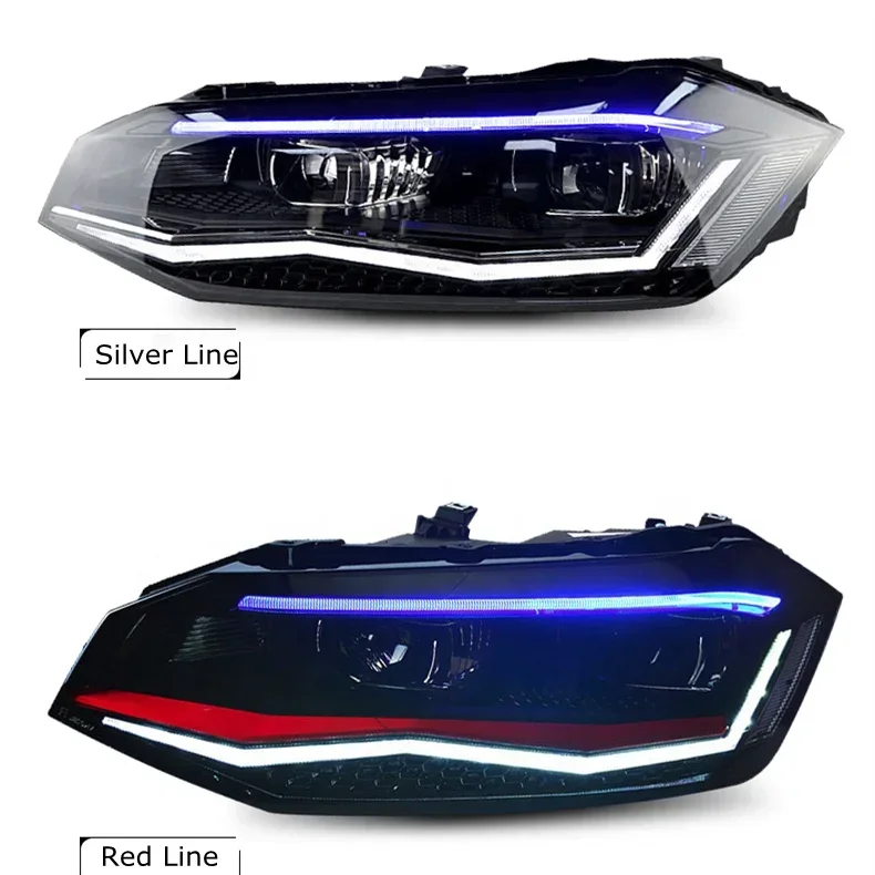 Auto Cars LED Headlight Lens Assembly Plus Day Tuning Headlight for V W Polo 2018-2020 Used for Modified Cars POLO Modified