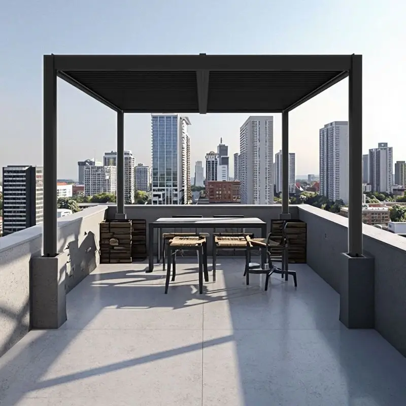 Fabricación de cenador de metal, pérgola para patio, tienda de campaña, pérgola 6x3, toldo impermeable Bioclimatica, pérgola con control remoto