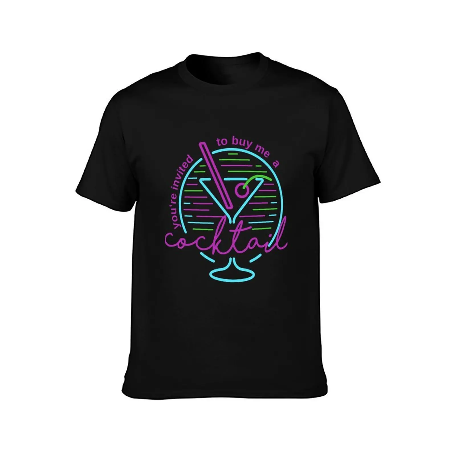 you're invited to buy me cocktail T-Shirt Summer Casual Cotton Tee Oversized Streetwear Tops Vintage Graphic Print