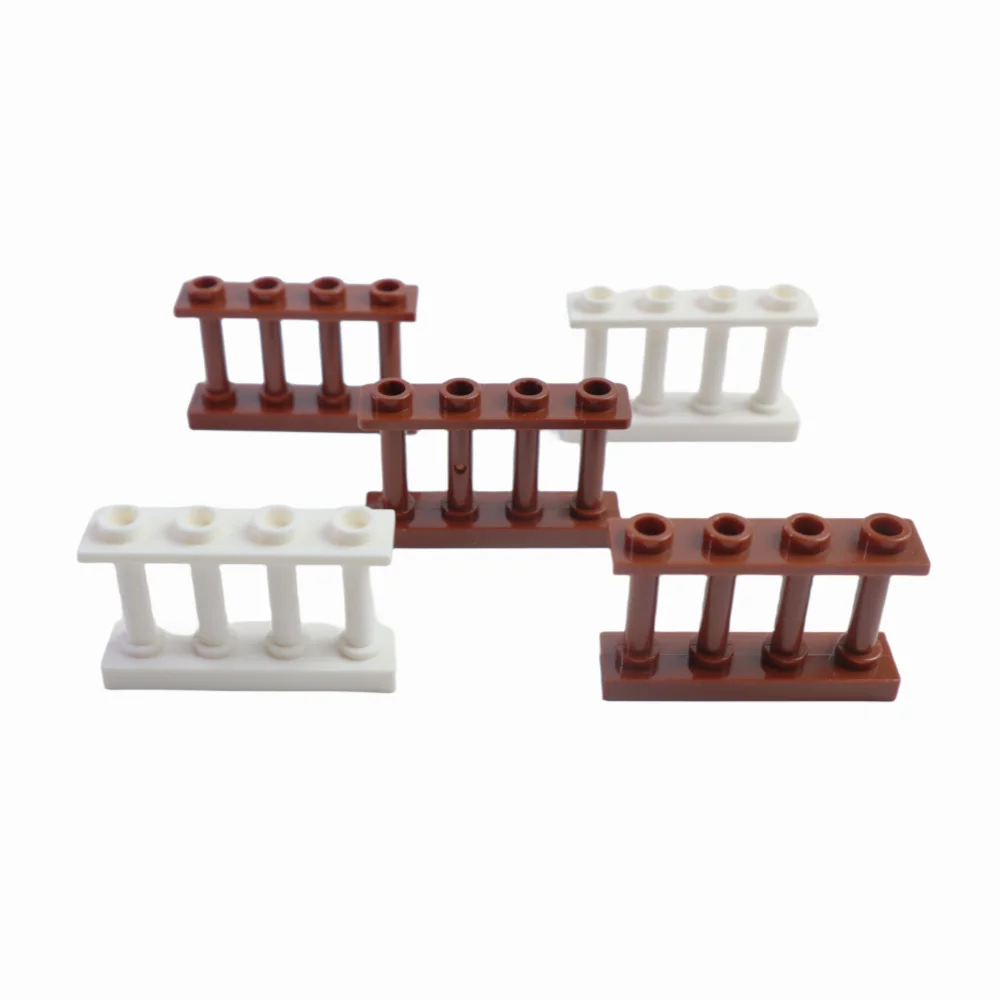 20 pçs diy cerca trilhos modelo compatível bloco de construção acessórios componentes básicos para casa jardim presente brinquedo peças compatíveis