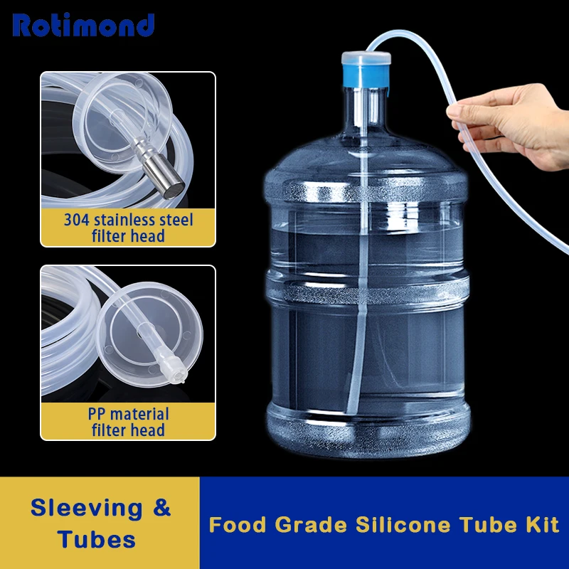 Food Grade Silicone Tube Water Dispenser Kit 6mmx9mm Soft Pipe+Filter Automatic Suction Hose Universal Inlet Pipe Accessories