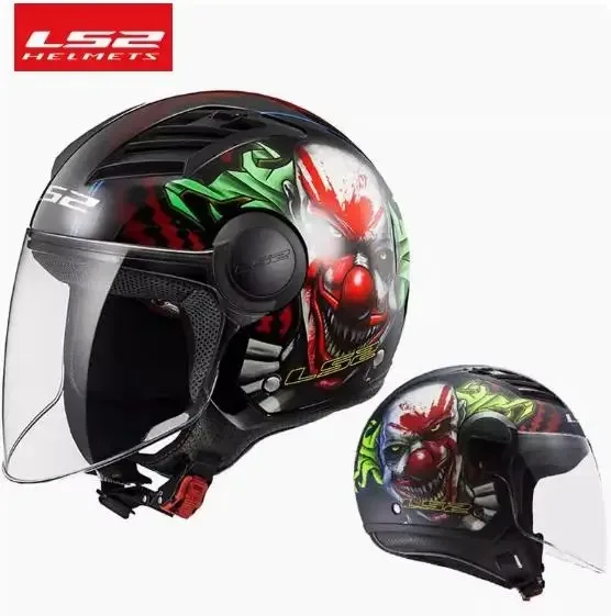 LS2 casco de motocicleta protección de seguridad cara abierta flujo de aire media cara Motocross Ls2 OF562 Retro hombres accesorios de motocicleta cascos