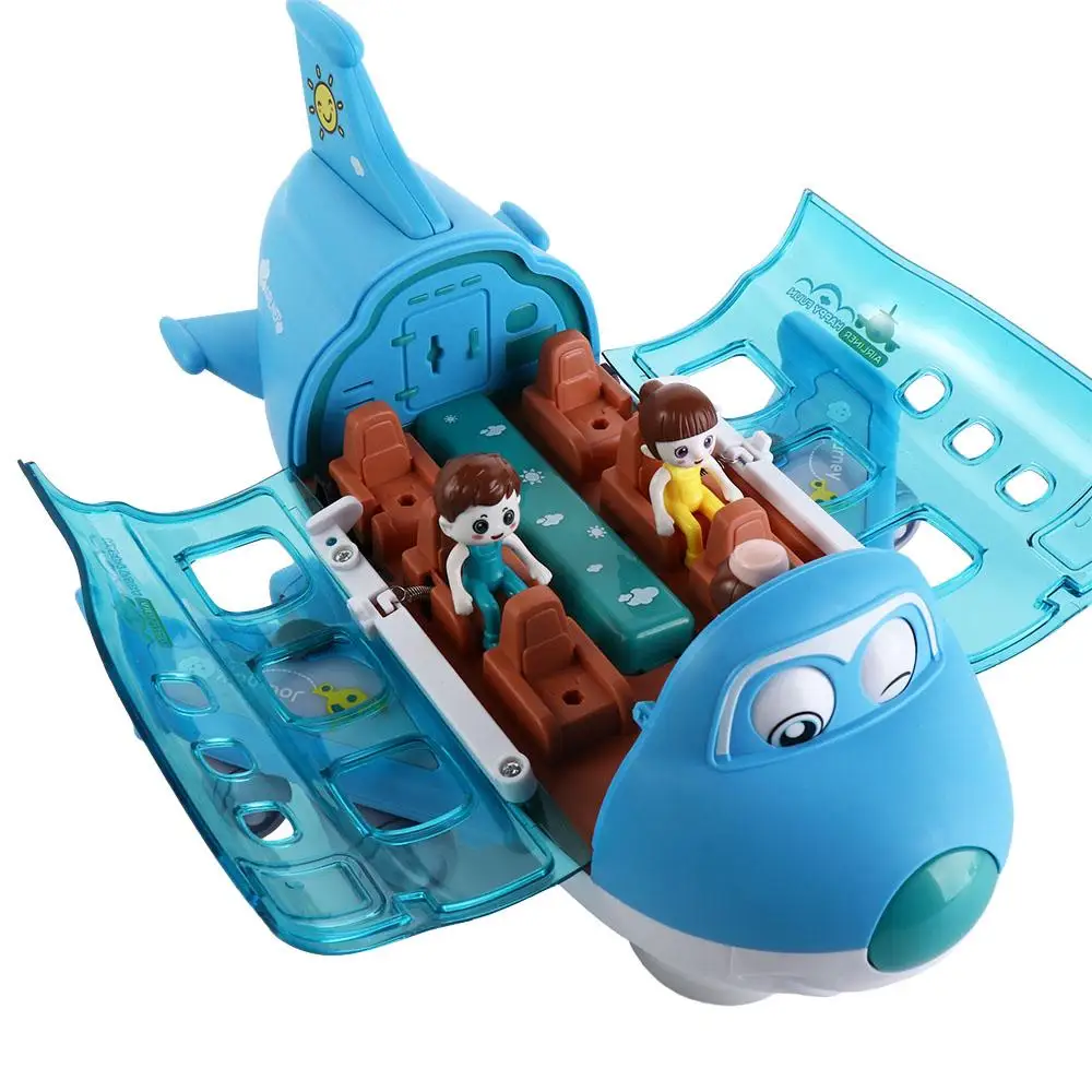 

Cute Electric Toy LED Lights Music Airplane Toys Plastic Blue/Pink LED Plane Model LED Lights Music Aircraft Toy Boy