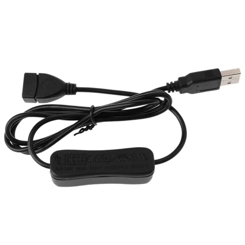 1 m/2 m USB-Verlängerungskabel, Stecker auf Buchse, mit Ein-/Aus-Schalter, Datenübertragung und Aufladung für LED-Lampe/USB-Blitz/Lüfter/LED-Streifen usw