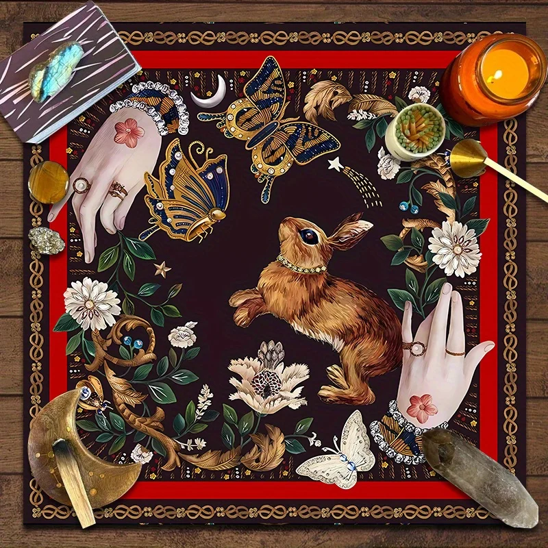 Tarot Cloth Astrology Tarot Cloth Three Card Spread Mysterious Tarot Tablecloth for Three-Phase Moon Altar Cloth and Celestial