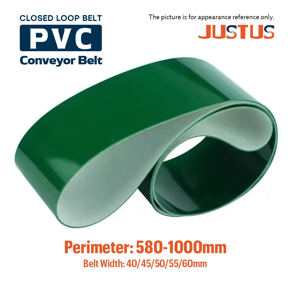 PVC Transmission Conveyor Belt, Thickness 1–5mm, Perimeter 580–1000mm, Width 40-60mm, Custom Sizes Available