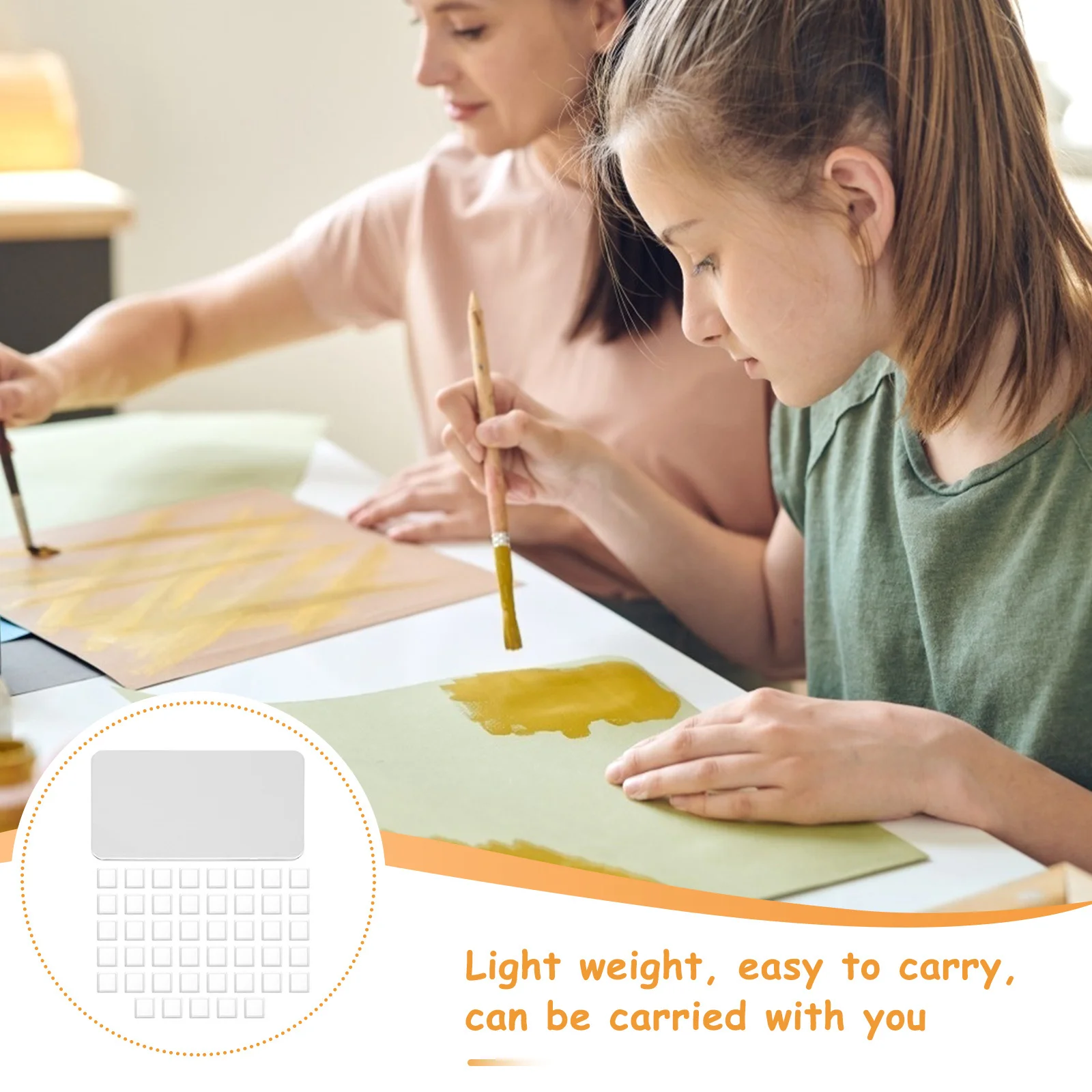 

1Set Watercolor Paint Box Sturdy Iron Empty Storage Case Portable Lightweight Plastic Paint Pans Art Palette for Artists