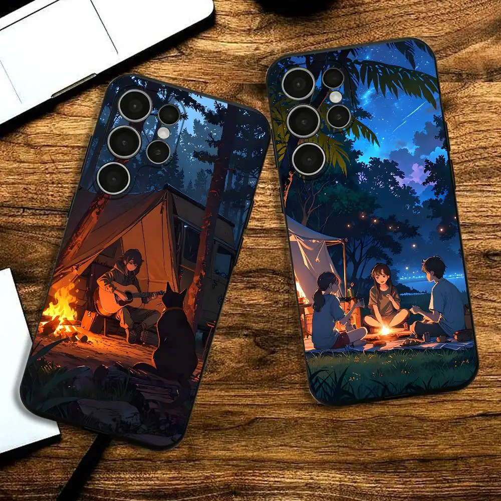 

Camp Summer Phone Silicone Case For Samsung S24 22 20 23 21 20 Ultra Plus Lite 5G Print Cover