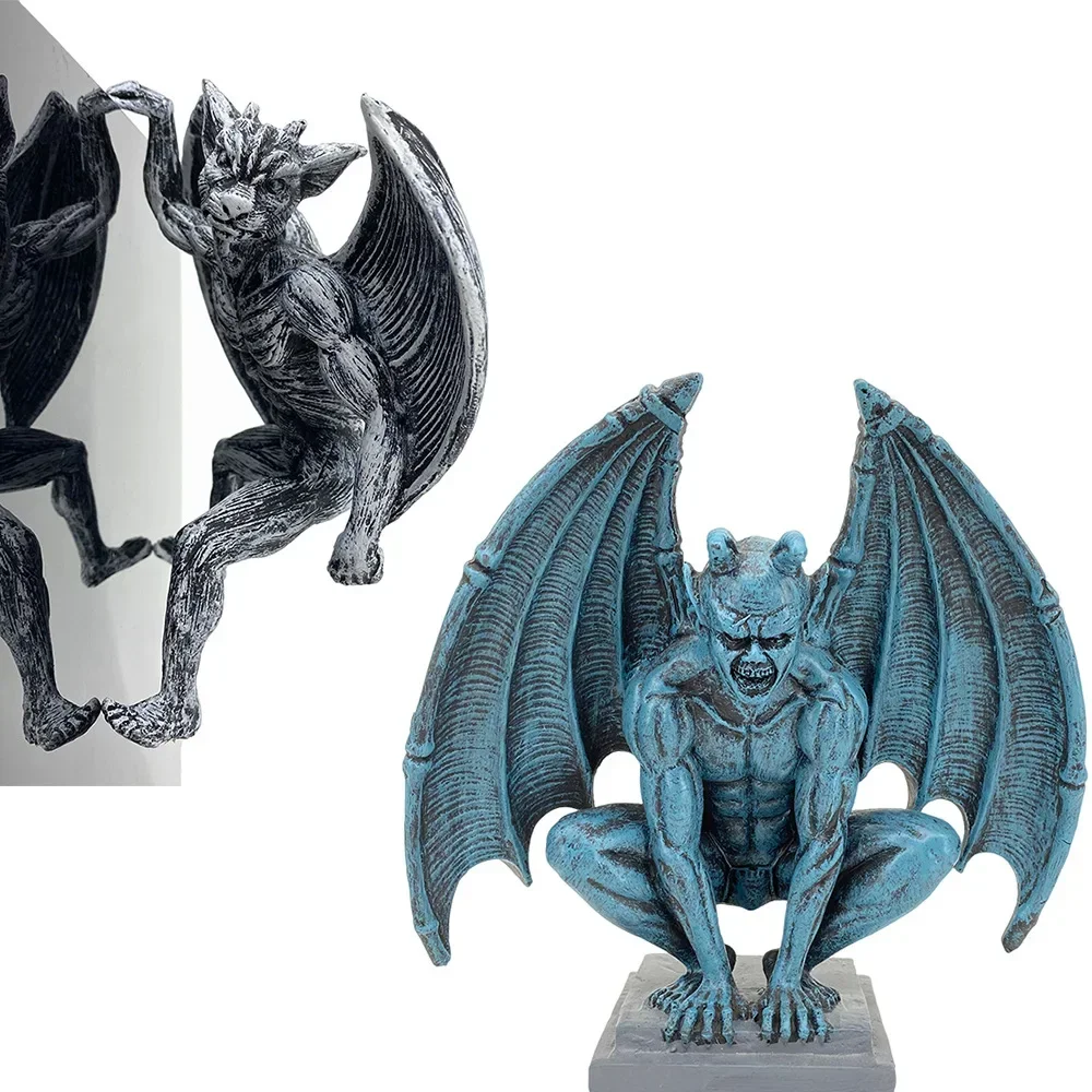 

[Funny] Gothic Demon Angel Ghost Monster Resin Statue model Action Figure toys Halloween Home Ornaments decoration kids gift