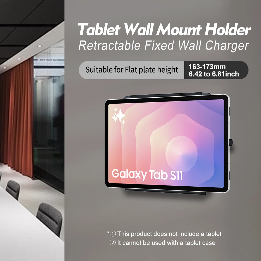 

EMONITA 18W Wall Mount Charger with Retractable Fixed Bracket – Type-C Charging Stand Compatible with Galaxy Tab, Huawei