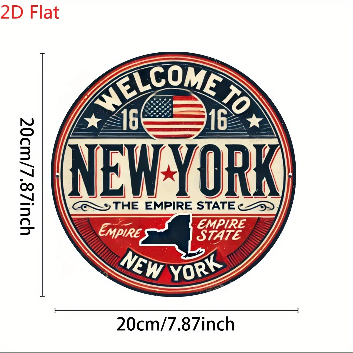 Welcome to New York's Vintage Metal Sign – a Retro Wall Decoration for Men's Hideaways, Homes, Bars, Cafes, Garages, and Patios, Perfect for Room Decor