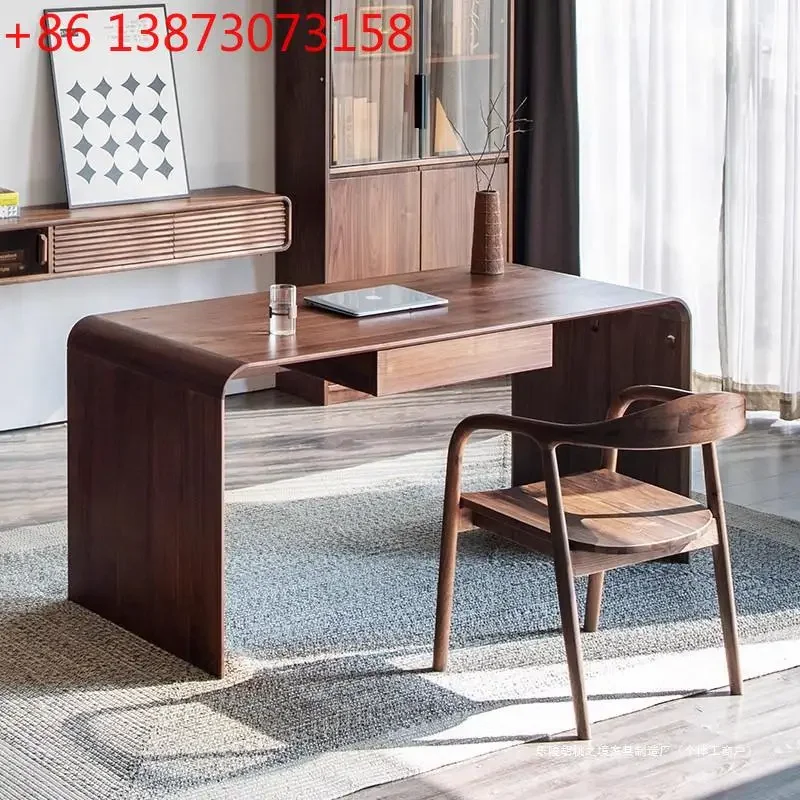 North American black walnut pure solid wood oak tenon and mortise Nordic study adult light luxury boss table