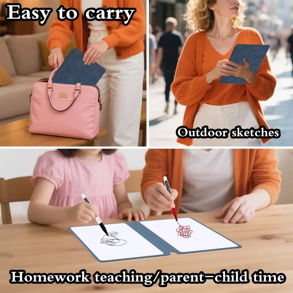 عالية الجودة A5 دفتر السبورة الجلود قابلة لإعادة الاستخدام قابل للمسح مذكرة الوسادة مع قلم السبورة/مسح القماش لوح كتابة الطلاب