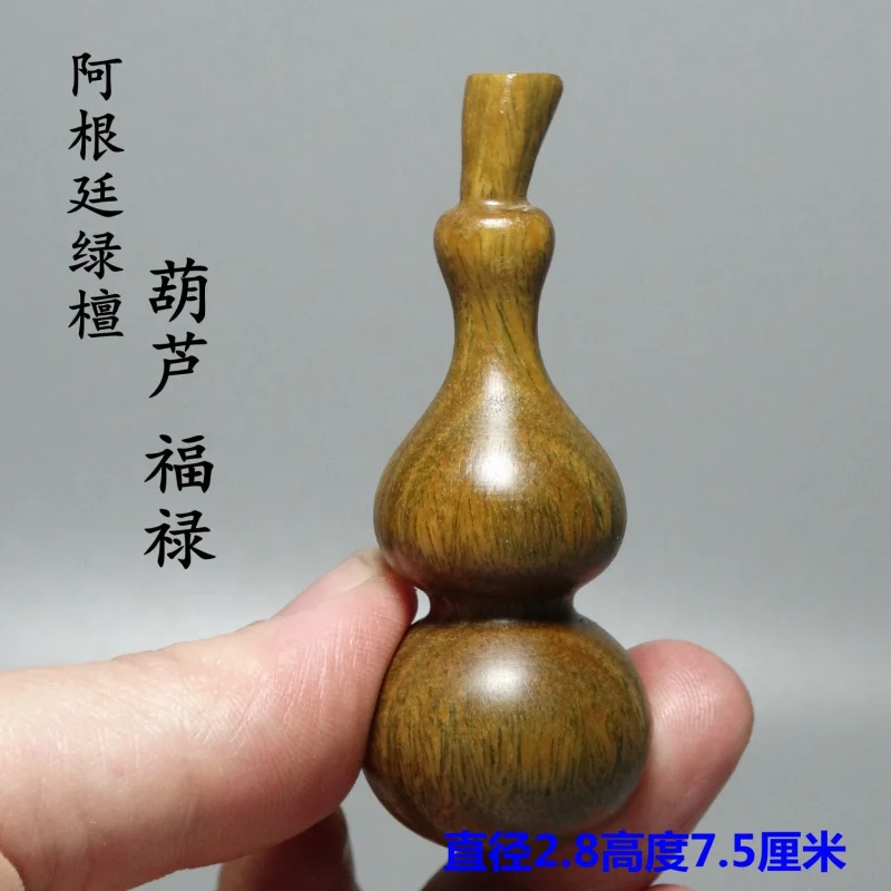 Cabaña con mango de sándalo verde, juguete Cultural tallado de madera maciza, calabaza retorcida a mano, adorno de madera, regalo artesanal, Drago hecho a mano