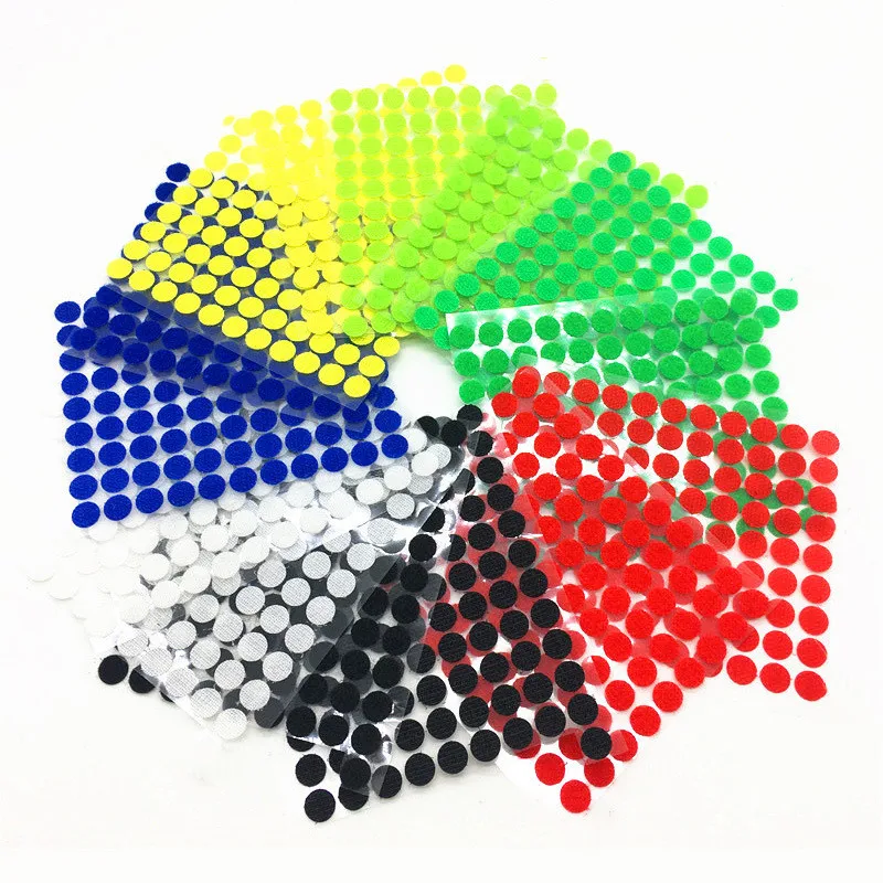 99Pairs 10mm Multicolor Adhesive Fastener Tape Dots Nylon Sticky Hook And Loop Dot Sticker Double Sided Round Self-Adhesive