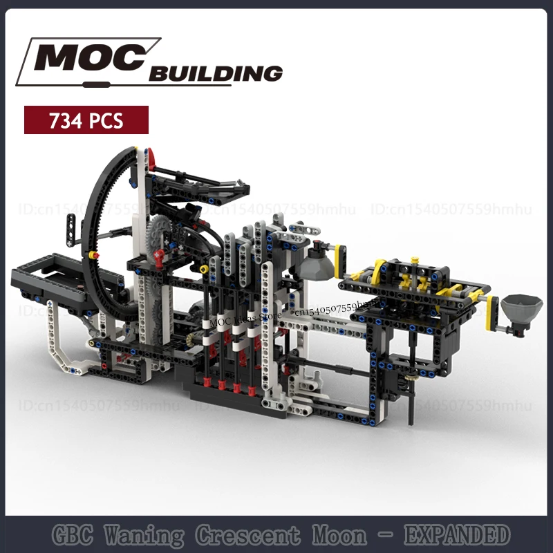 Moduł GBC Waning Crescent Moon MOC Klocki konstrukcyjne DIY Montaż Kreatywne zabawki Technologia silnika Kolekcja klocków Prezenty ekspozycyjne