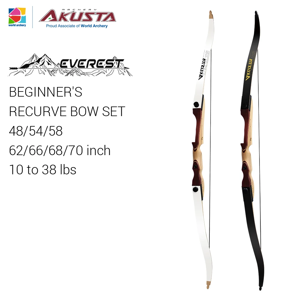 

Akusta-Traditional Wooden Recurve Bow for Beginner, Everest Training, Wood Bow