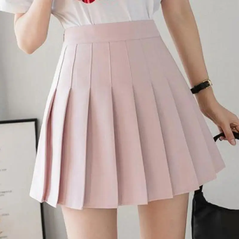 Korean Skirt Shorts Women High Waist Sexy Mini Skirt 2024 Spring Summer School Short Pleated Kawaii Japanese Pink Skirt Female