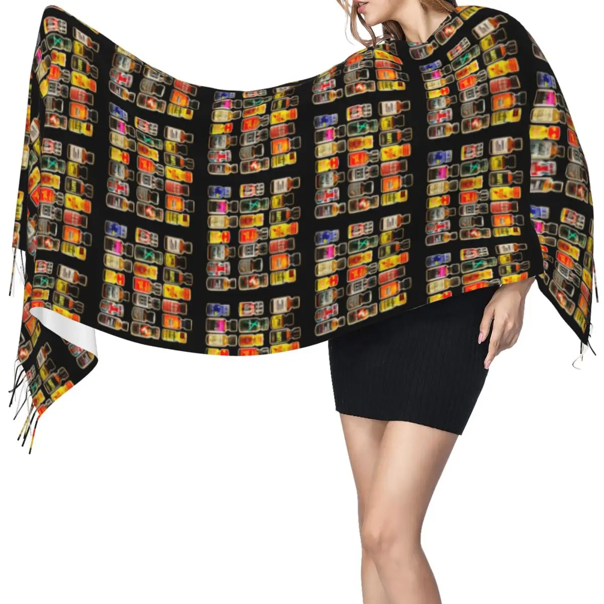 Poppers Bottles Gay Rush Jungle Juice Amyl Inhaler Scarf Tassel Scarves for Women Soft Warm Shawls and Wraps Long Shawl Wrap