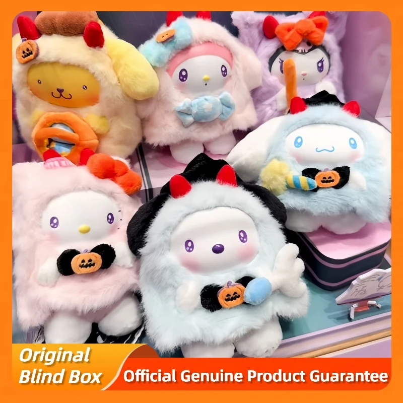 

Новый Sanrio Хэллоуин Конфеты Карнавал Ночная серия Слепая коробка Милый виниловый плюшевый кулон Коробка-сюрприз Фигурка Кукла Mystery Box Подарок