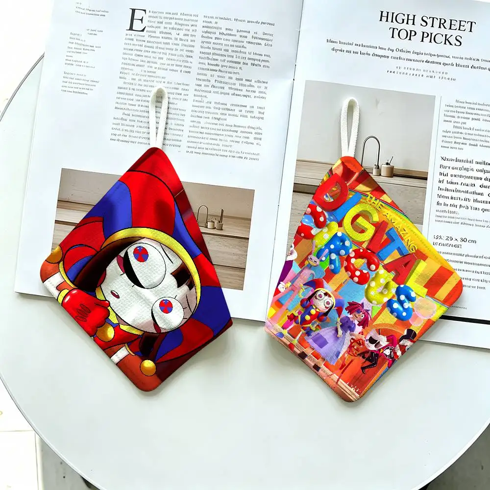 T-The A-Amazing D-Digital C-Circus Soft Polyester Cotton Towel, Hanging Kitchen Style Hand Wiping Cloth for Restaurant Home