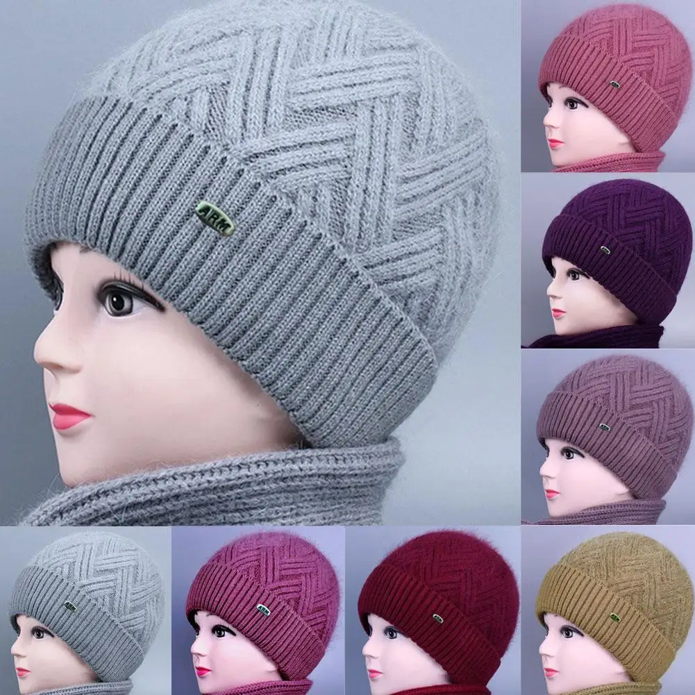 

NEW Beanie Cap Winter Hats Women Plus Fleece Thickened middle-aged Elderly Granny Warm Knit Cold Mother Old Lady Party