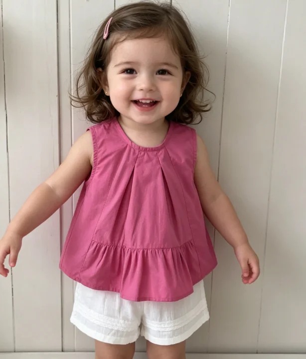 Girls Suit 2026 Spring and Summer New Children's Clothes Baby Girls Sleeveless Doll Shirt Vertical Strip Loose Shorts Two Sets