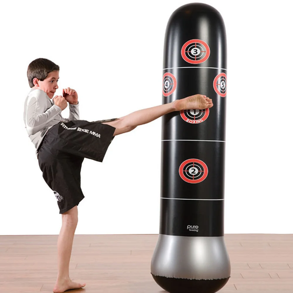 Inflatable Fitness Boxing Punching Bag 160cm PVC Inflatable Thickening Boxing Column Tumbler Fighting Column