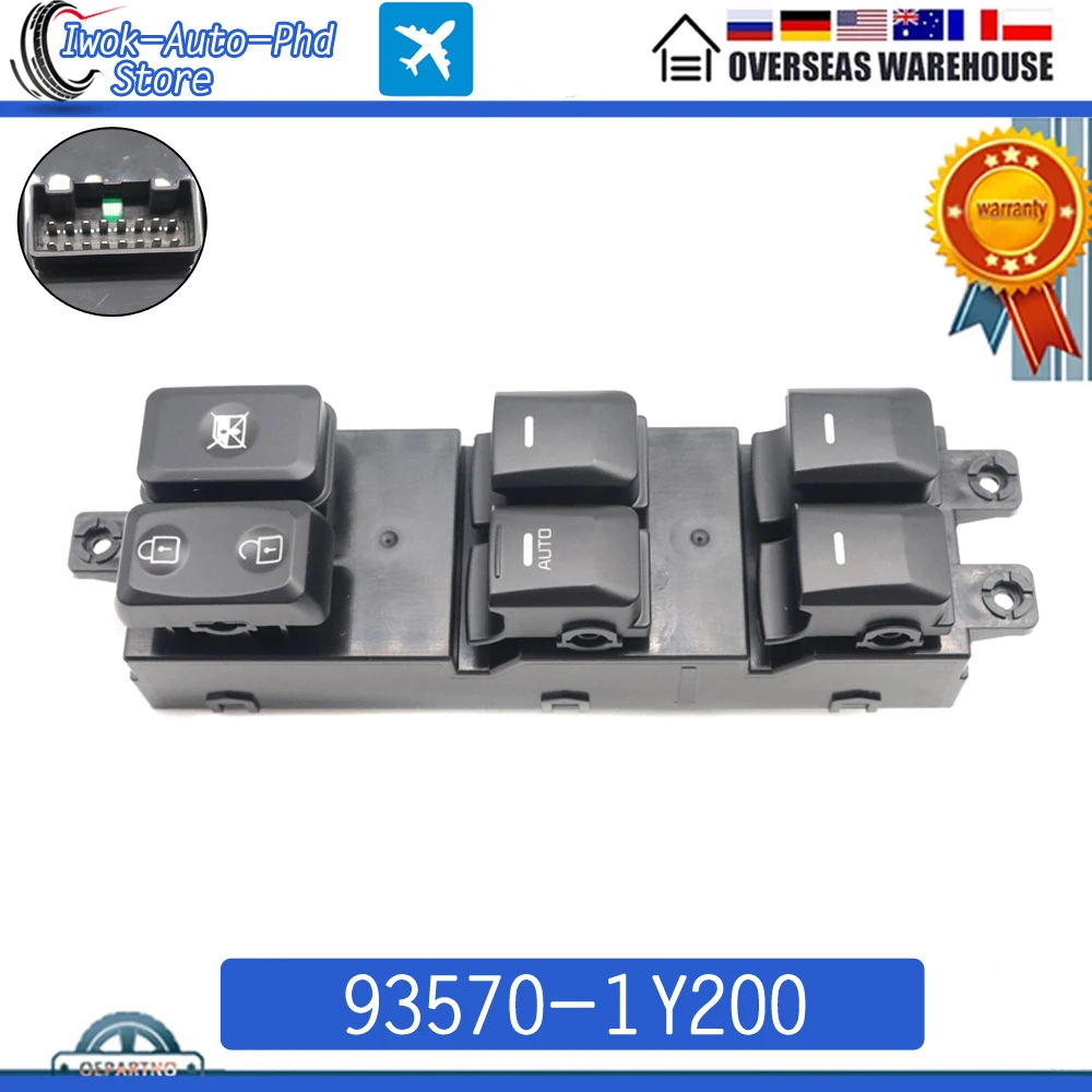 93570-1Y200 NEW 16 Pins Electric Power Master Window Control Switch Button Lock for Kia Picanto 2011 2012 2013 2014 2015 16