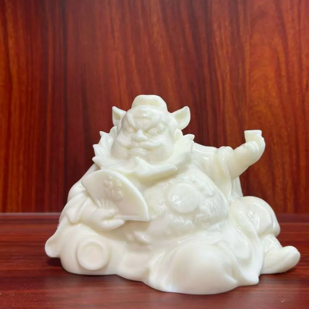 Ivory Nut Carved Blessing Zhong Kui Figurine 14119.5cm Living Room Home Office Desktop Decor Craft Ornament