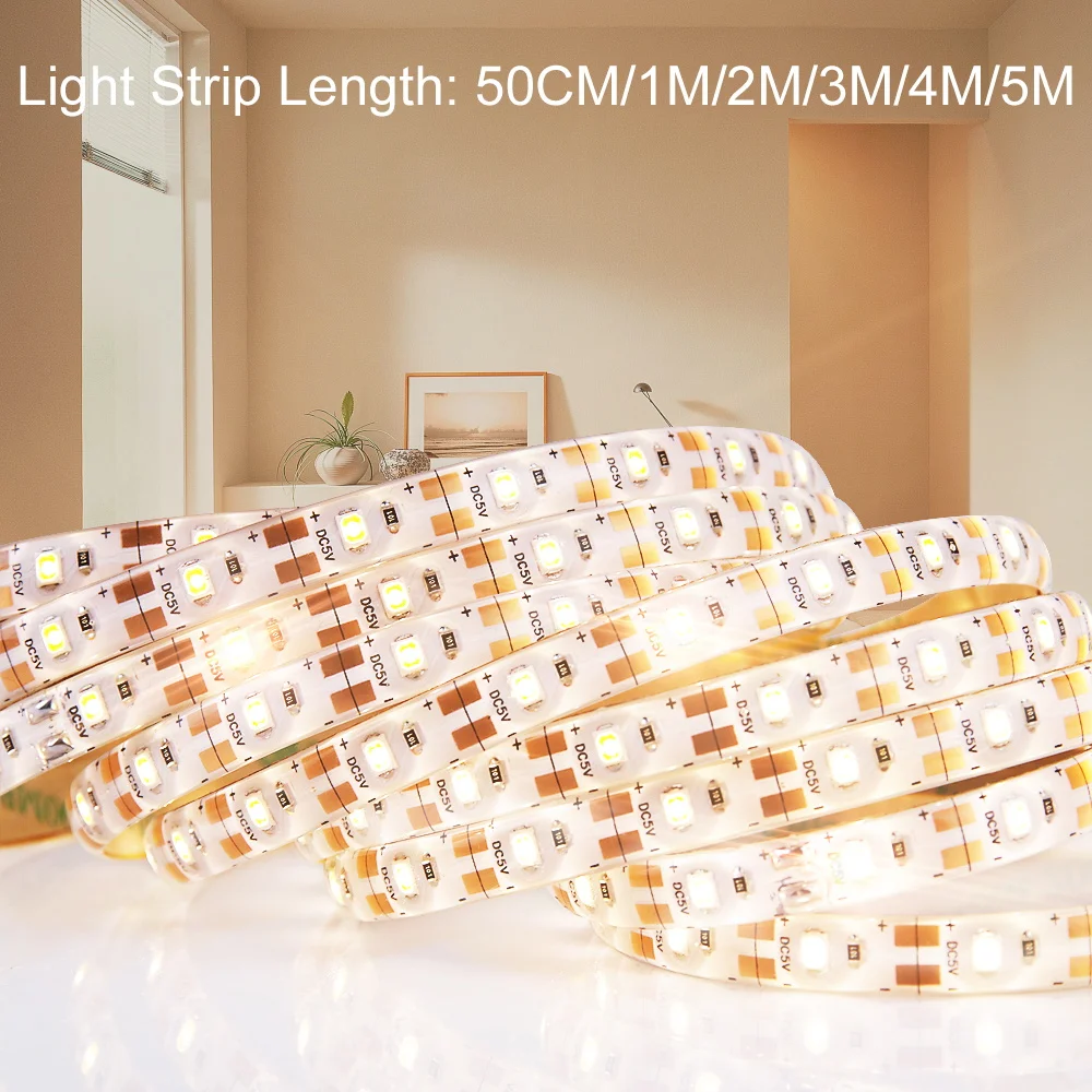 LED Strip USB Motion Sensor Flexible Light 5V Indoor Tape Lights Wardrobe Display Cabinet Bedroom Decor Atmosphere Lighting
