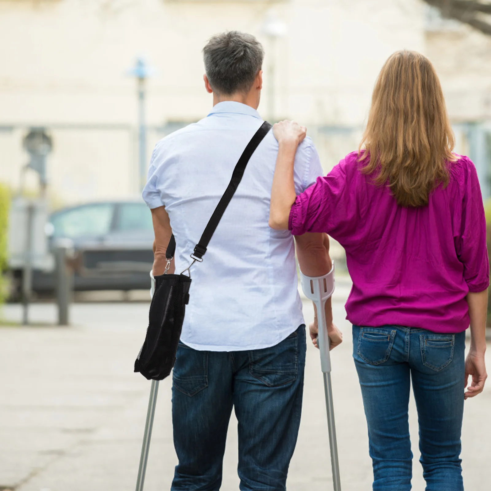 1 قطعة 2000 مللي سعة كبيرة حقيبة جمع البول حزام قابل للتعديل لكبار السن المحمولة التمريض حقيبة الصرف السفر كرسي متحرك استخدام #3