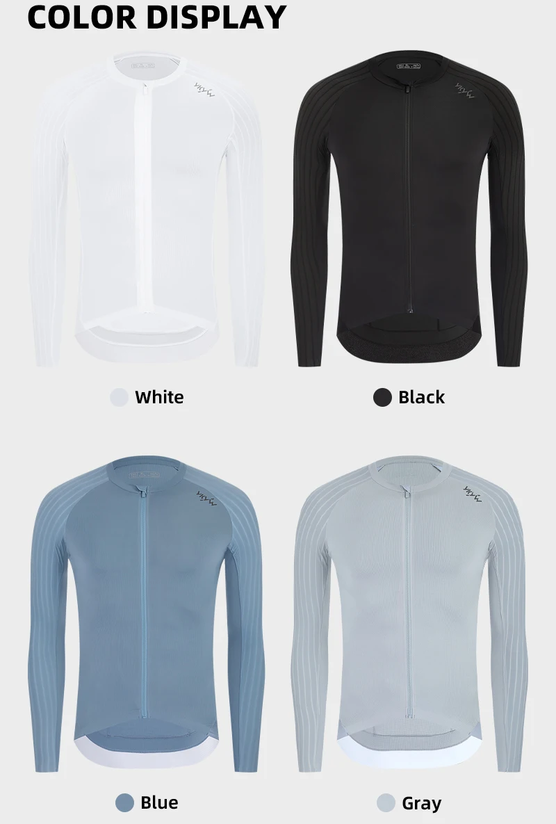YKYWBIKE Herren-Radtrikot Langarm 2026 Rennrad-Shirt YKK Fahrradtrikot Atmungsaktiv Aerodynamisch Raglan-Ärmel – Detail 10