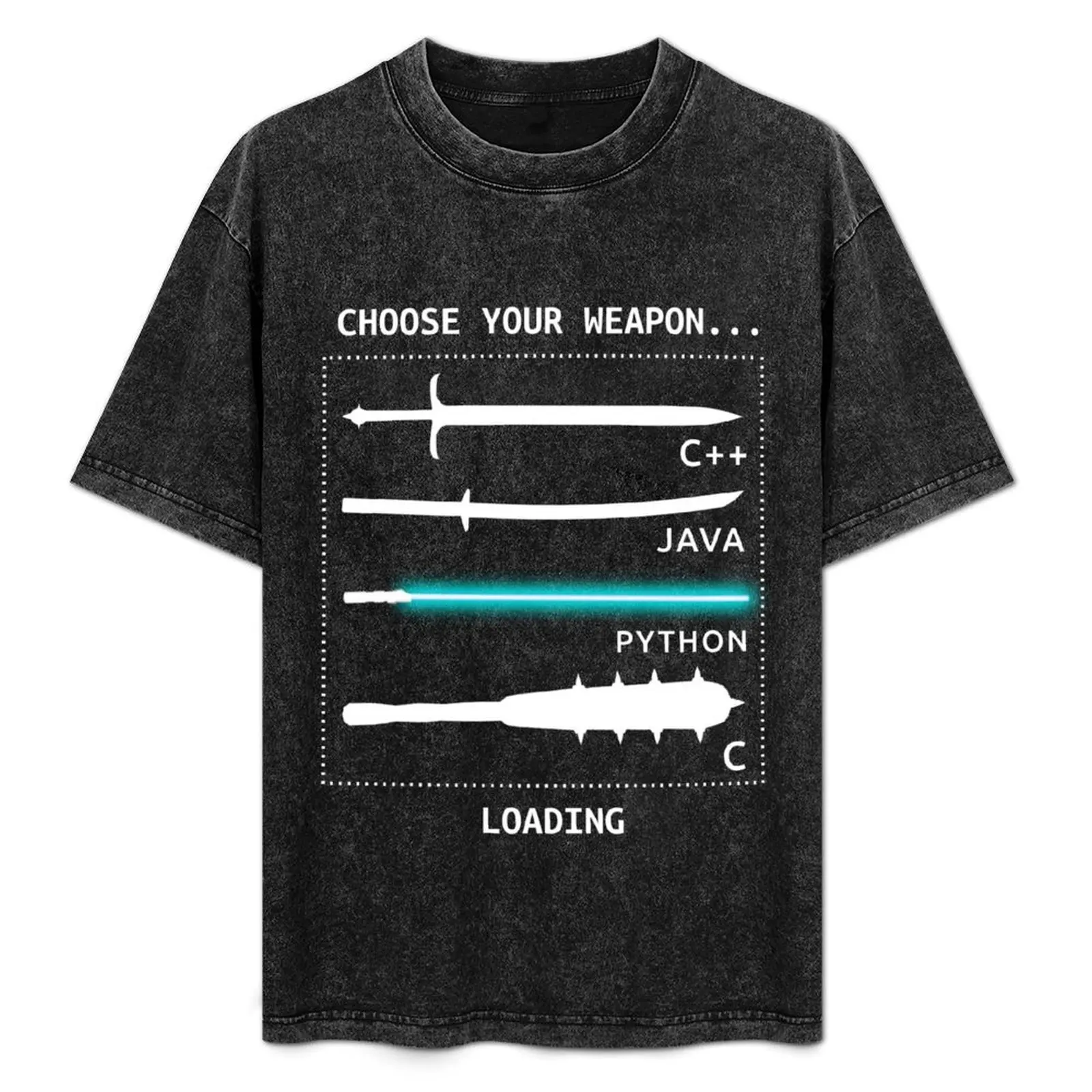 

Funny Computer Science Shirt-Java C++ Python C Programmer Weapons for Women Men T-Shirt Regular Fit Plain Tee Shirt