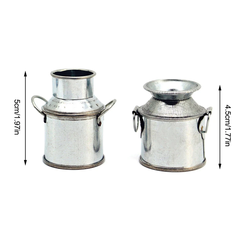 Mini pot à lait en métal, 1:12, petite maison à beurre, 18 seaux insérés, jardin, micro paysage, poche, accessoires pour la maison