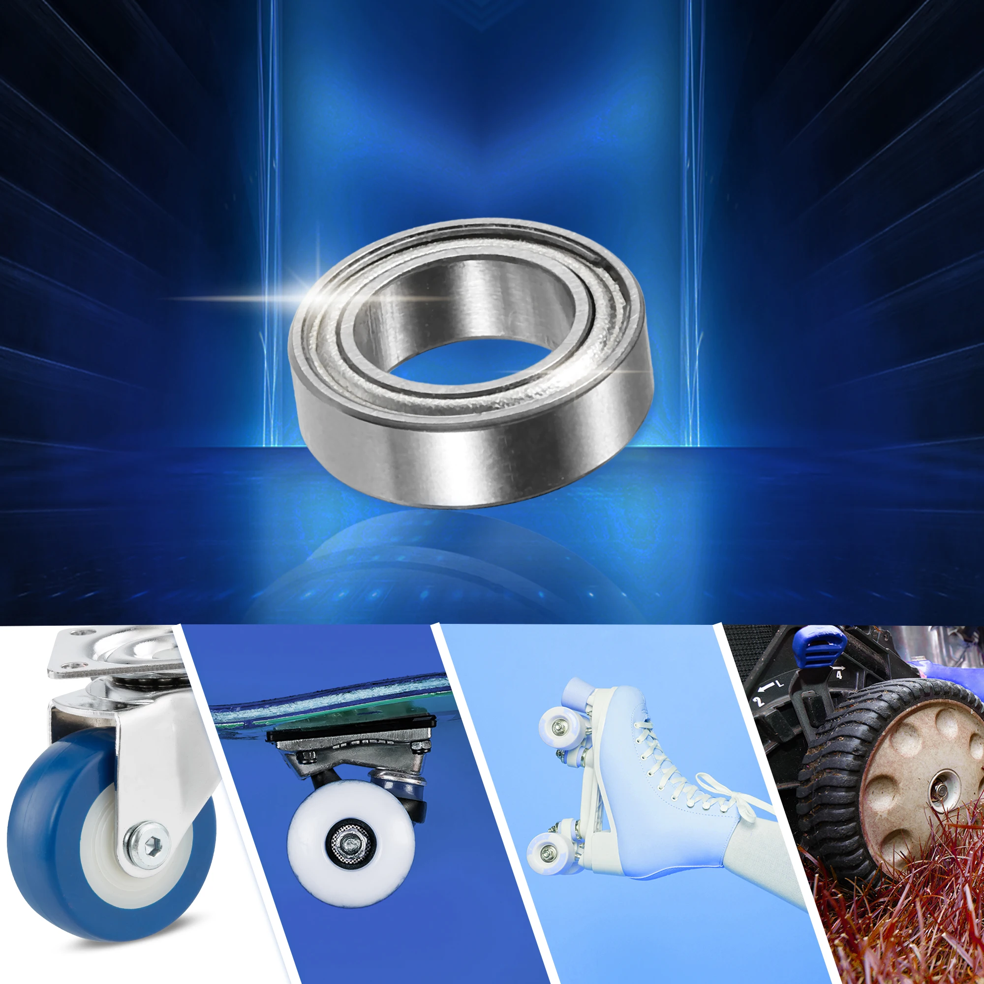 Motoforti 5 Pcs MR106ZZ Bearings Double Shielded Deep Groove Ball Bearings 6x10x3mm Silver Tone