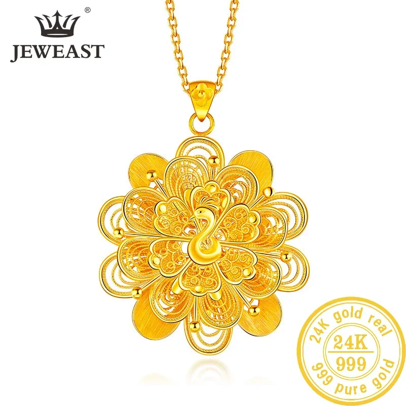 BTSS 24K Pure Gold Pendant Real AU 999 Solid Gold Charm  Beautiful  Trendy Classic Party Fine Jewelry Hot Sell New 2023