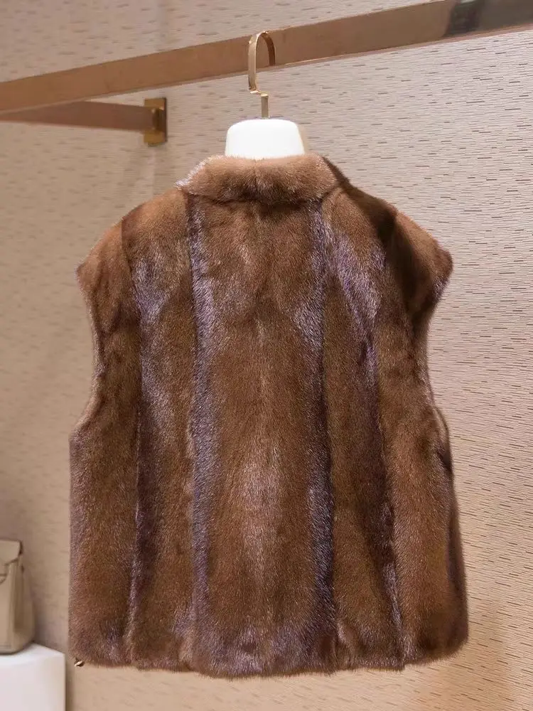 Women Fake Fur Coat Sleeveless Autumn Winter Warm Artificial Lapel Faux Fur Waistcoat Fake Fur Jakcet