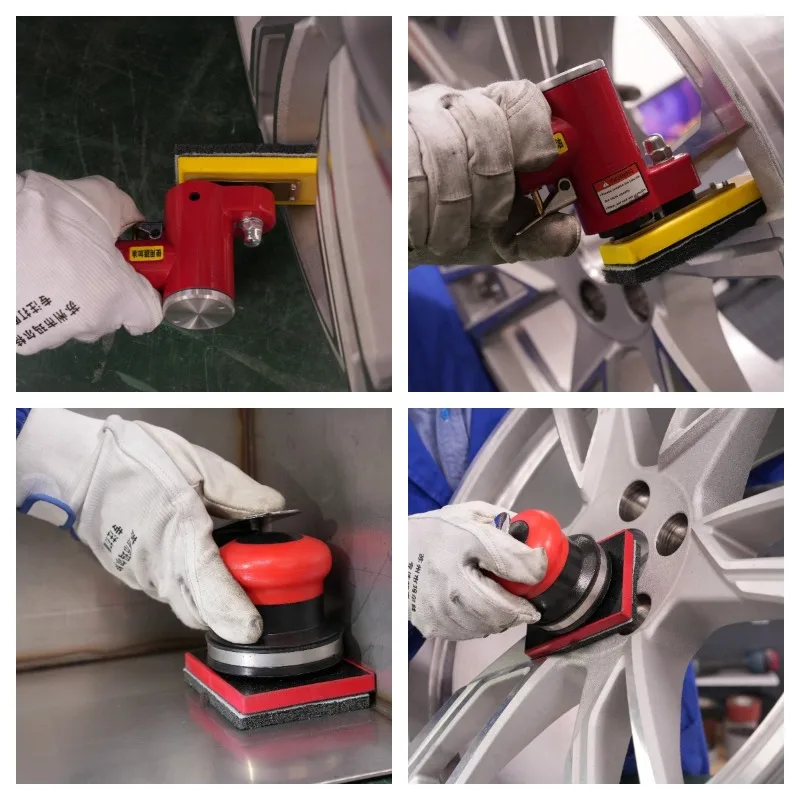 Square pneumatic random track sander, polishing machine, woodworking sander, for automotive paint care and waxing