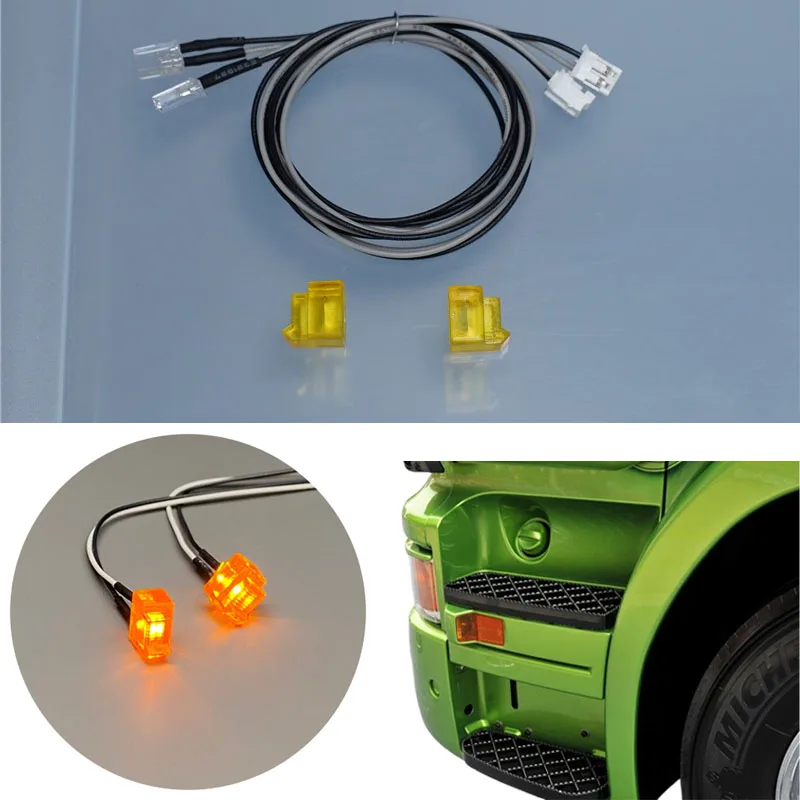 LED Foot Pedal Turn Signal for 1/14 Tamiya RC Truck Scania R470 R620 Diy Parts Toys