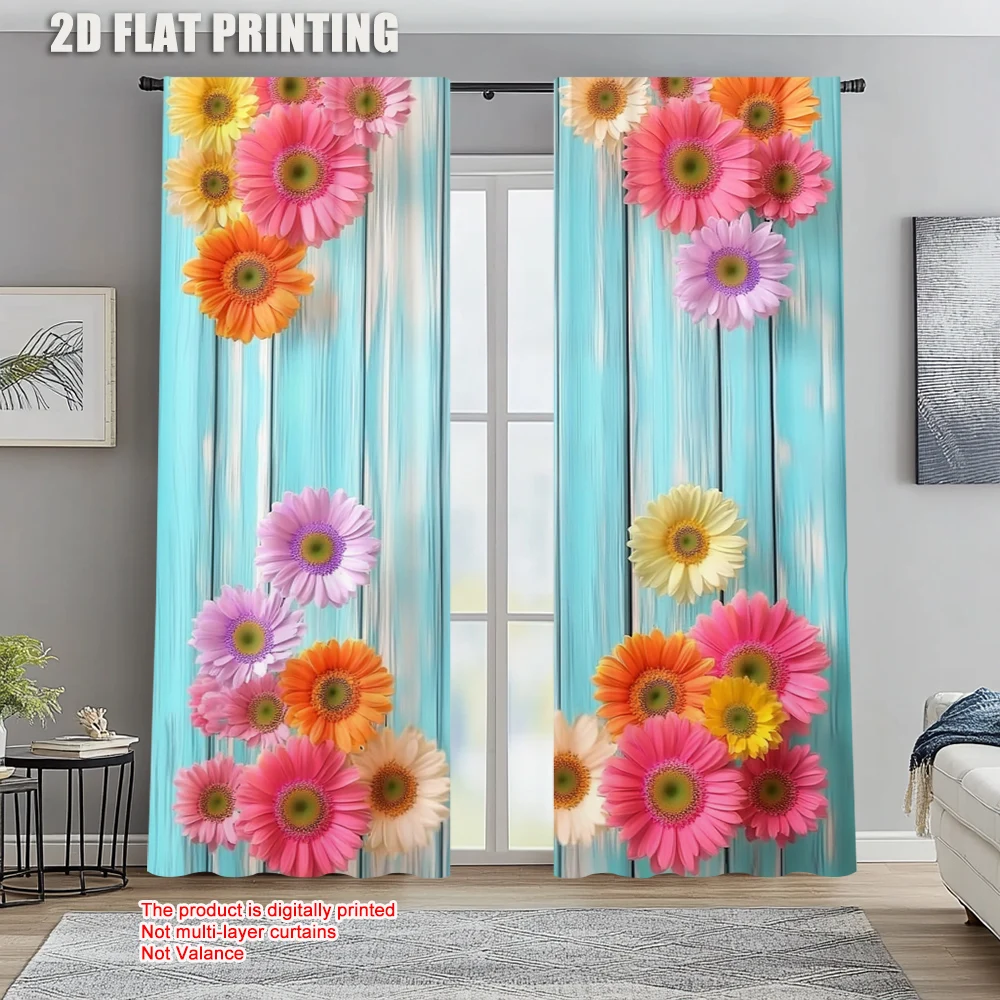

2pc, Window Curtains Flower2 100% Polyester,Without Electricity Festive Backdrops Use for Decorations Clearance