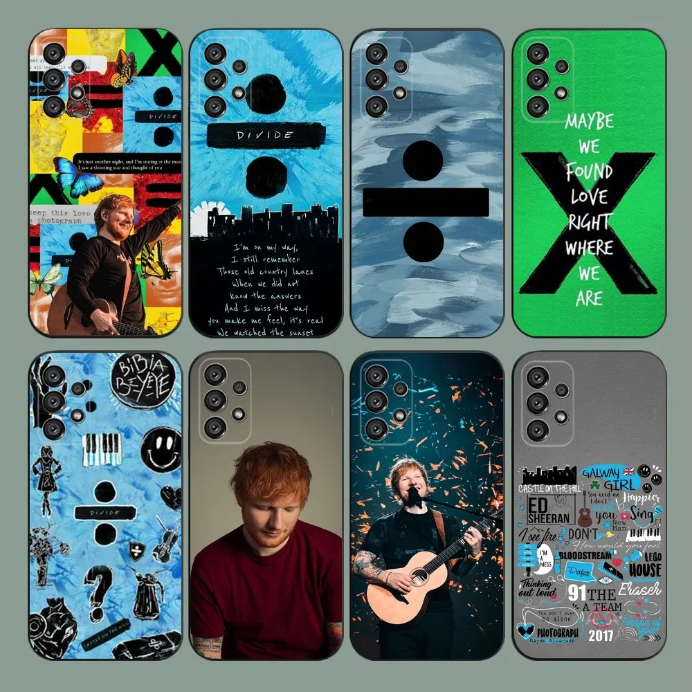 E-Ed Sheeran UK Singer  Phone Case For Samsung Galaxy A20,A21s,A22,A31,A32,A52,A53,A72,73,A80,A91 Soft Black Cover