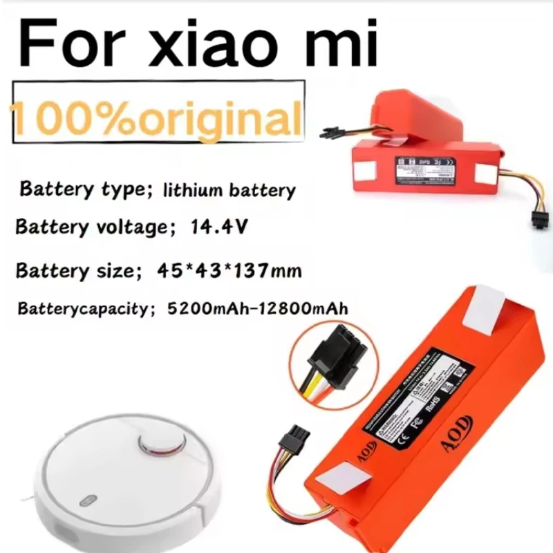 

14.4V 12800mAh for XIAOMI MIJIA sweeping robot Pro/PRO2 intelligent vacuum cleaner MJSTS1 sweeping robot D099-4S2P battery