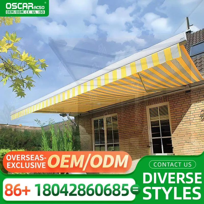 

Retractable Foldable Outdoor Sun Shades Automatic Cassette Awning for Garden Patio Beach Retractable Awning