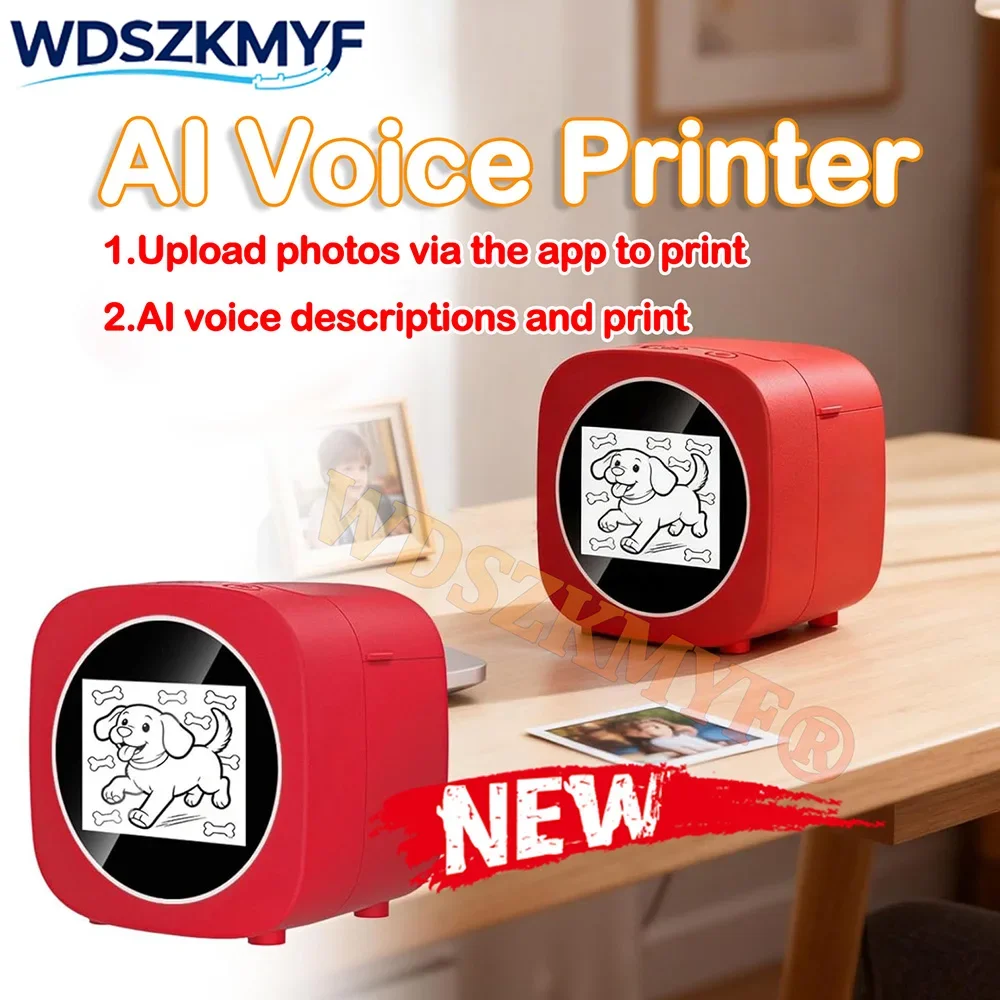 

Новый портативный принтер AI Sticker Box с голосовым управлением для детей, игрушка для рисования и печати, Wi-Fi термопринтер / бумага для печати