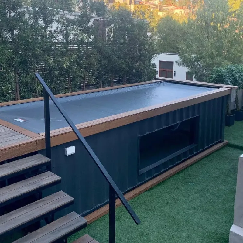 Prefab Container Swimming Pool Above Ground Steel Frame Luxury Outdoor Spa Garden Villa Terrace Customized Length Commercial