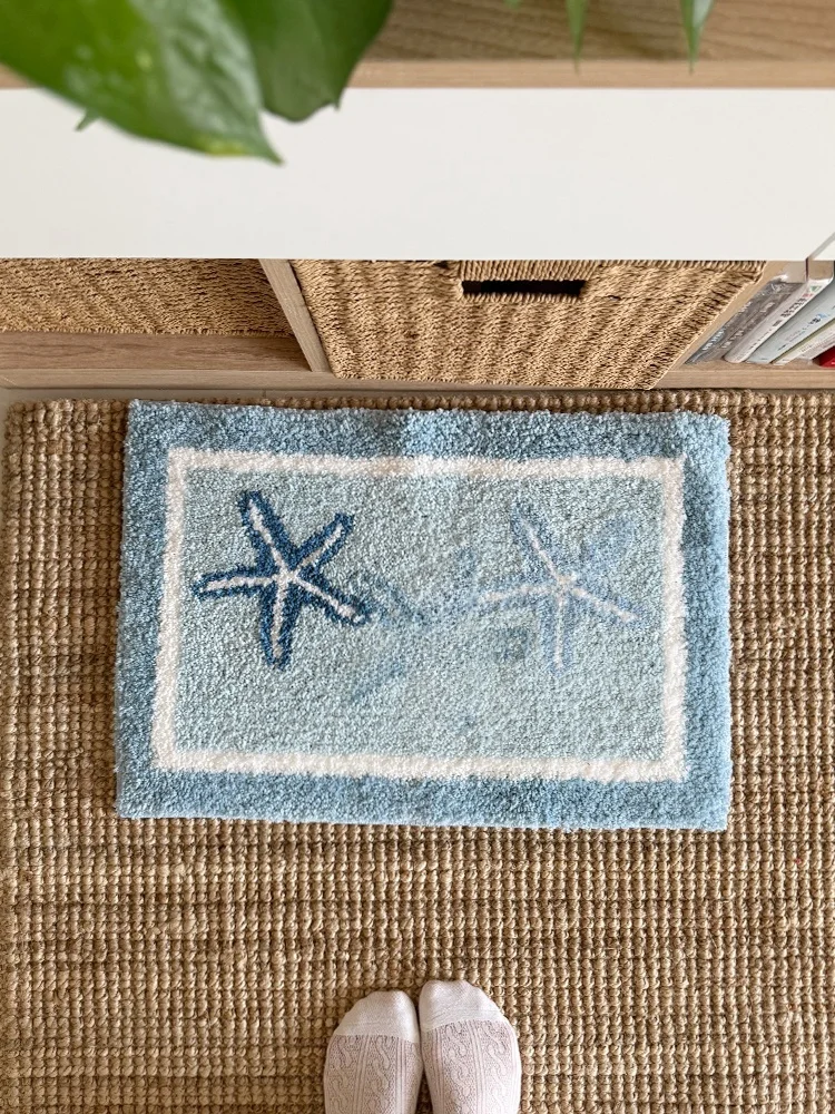 Miji Korean Style Sea Salt  High End Plush Anti Slip Water Absorbent Floor Mat Bathroom Carpet Toilet Foot Pad