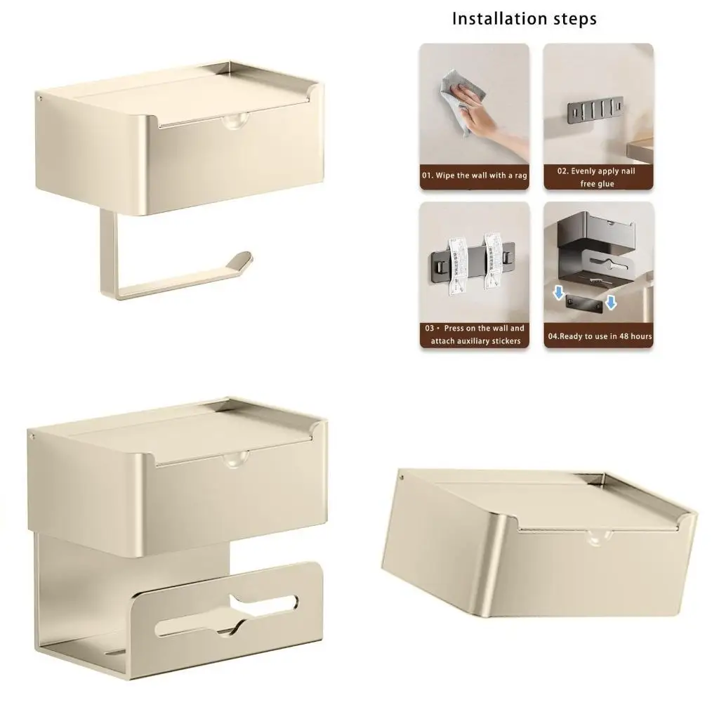 

652f Туалетная рулона держателя настенной настенной туалетной ткани коробка рулона