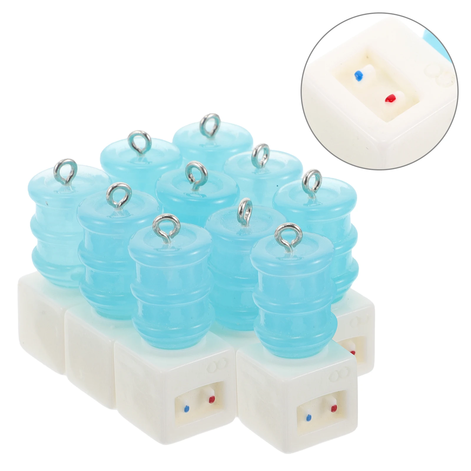 

10 Pcs Mini Water Dispenser Pendant Resin Charm Keychain Jewelry Cute Accessories Bulk Decorative Charms for Bags Phones